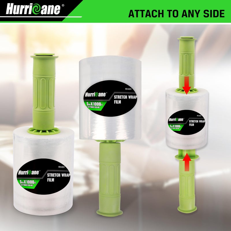 HURRICANE Stretch Wrap Film with Plastic Handle, 2 Pack Mini Clear Stretch Wrap Film Roll, 80-Gauge 5 Inch 1000 Ft, Clear Shrink Wrap Roll Stretch Plastic Wrap Roll, for Packing, Moving, Storage - Image 5